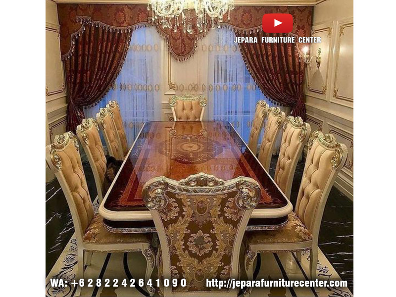 kursi makan kayu jati elegand model terbaru